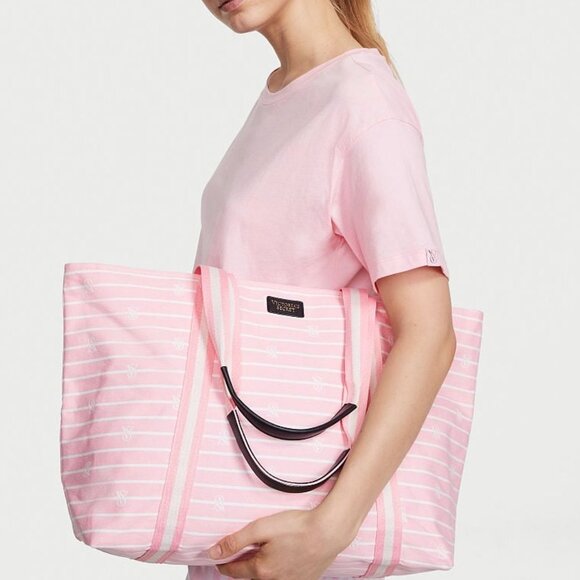 Victoria’s Secret Stripe Pink Tote - Picture 3 of 7